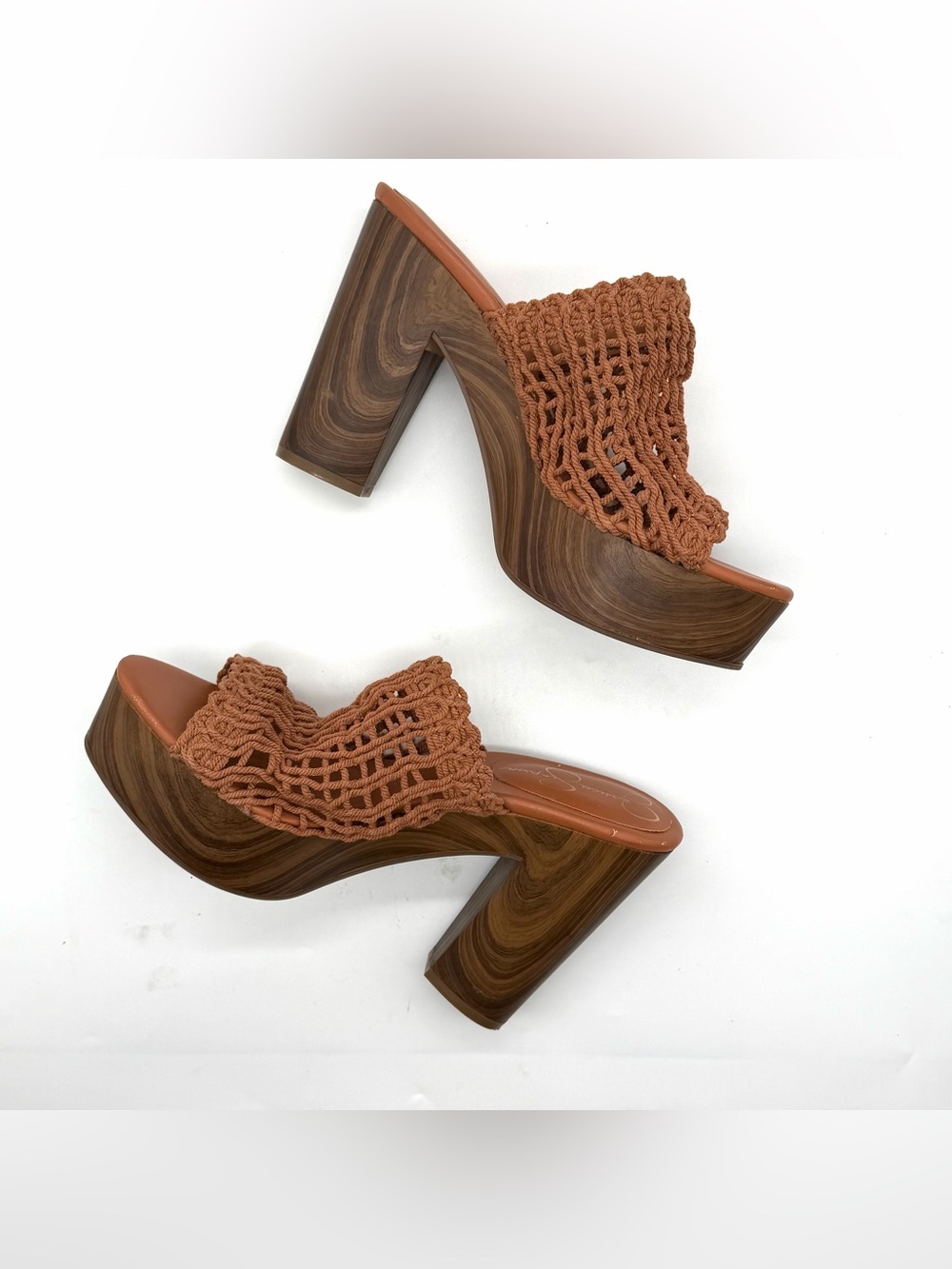 Jessica Simpson Sandal Womens 9.5 M Shelbie Platform Heels Brown Woven Casual - Picture 11 of 11